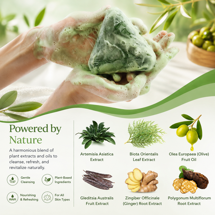 Shampoo Bar for Hair Growth Anti-Hair-Loss Oil Control Organic Natural Soap