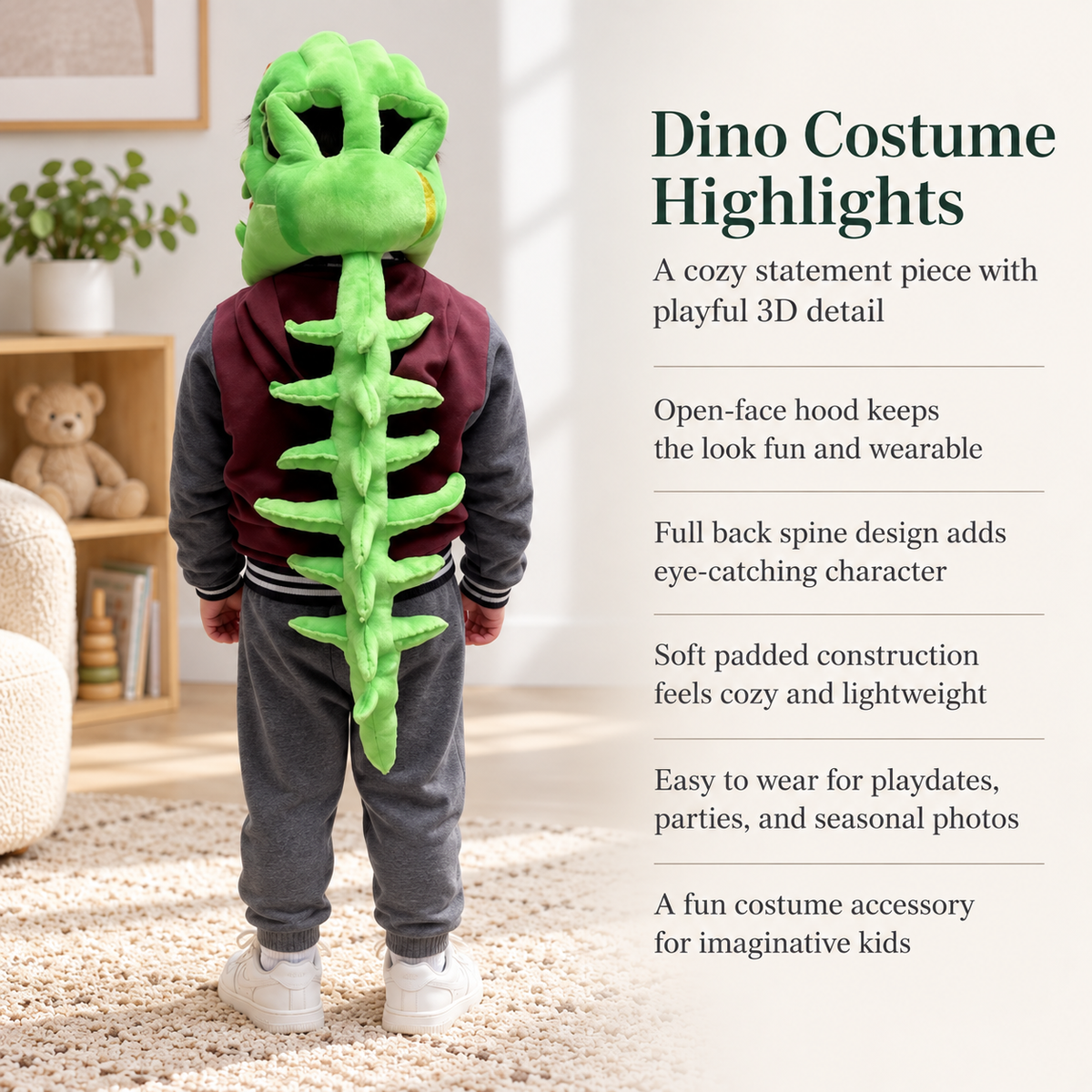 Dinosaur Plush Exoskeleton Costume Kids and Adult Halloween Outfit