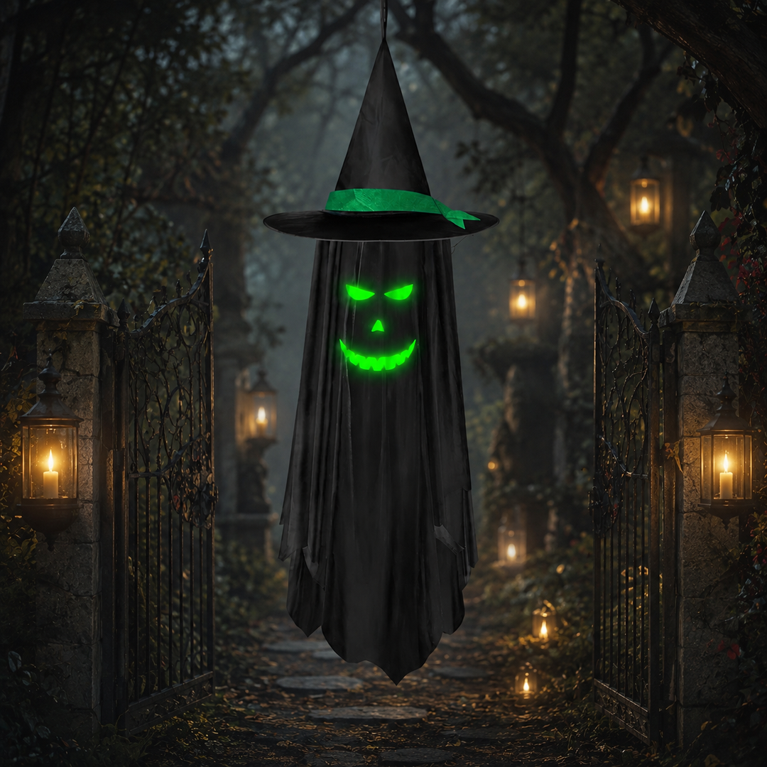 Hanging Ghost Witch Hat Ornament Halloween Decoration