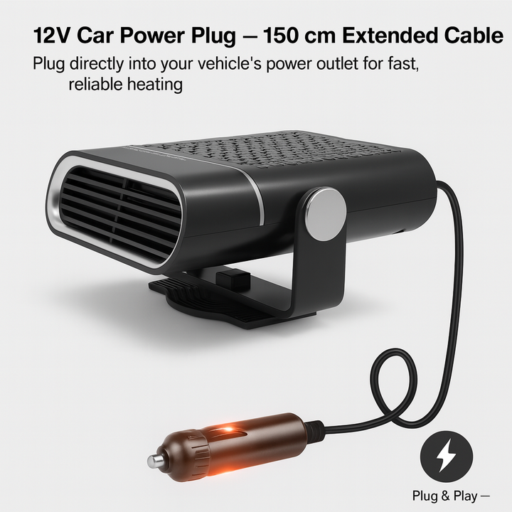 Portable Car Heater 4-in-1 Fan 12V Heating Cooling Defrosting