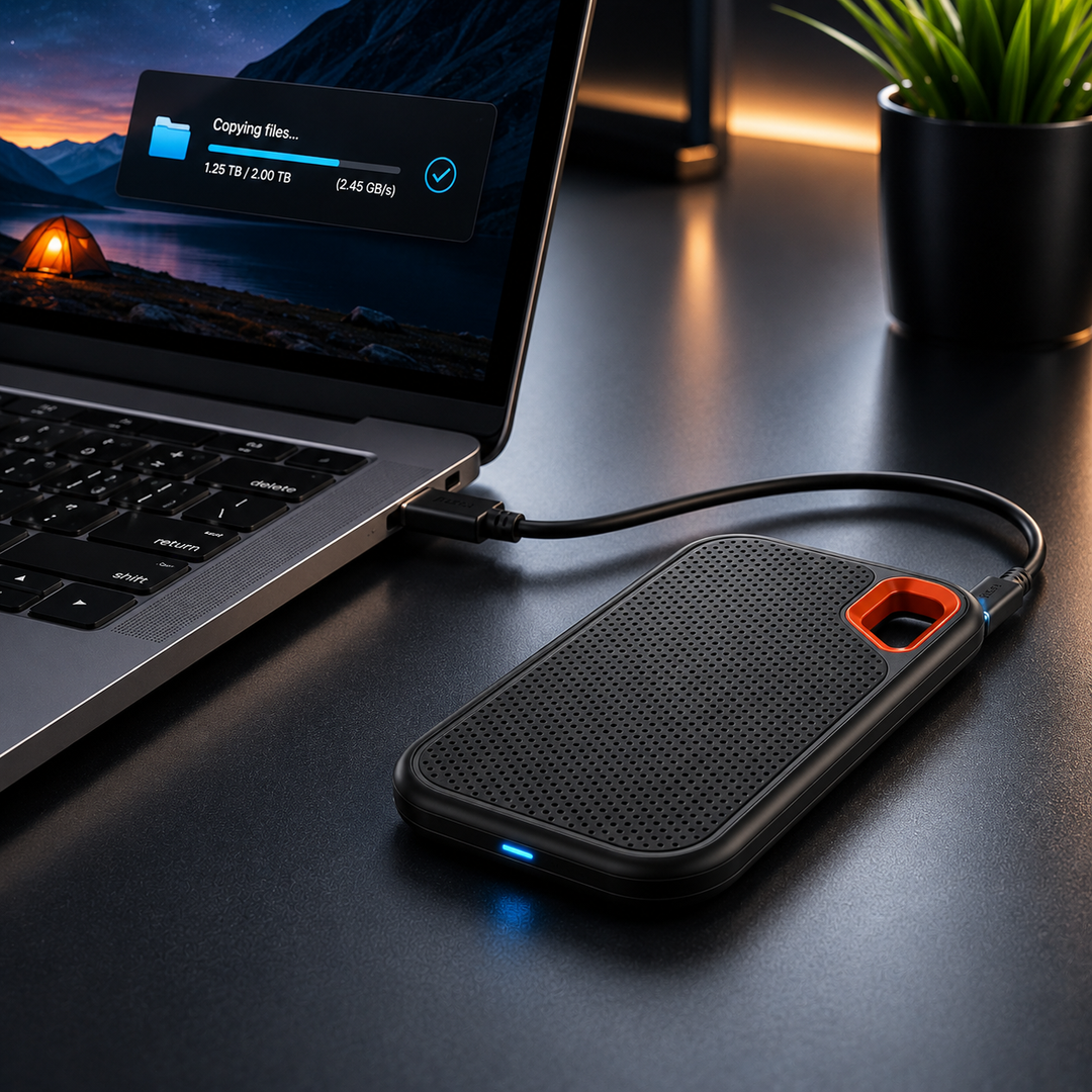 Portable External SSD USB-C Rugged Shock-Resistant Storage Drive