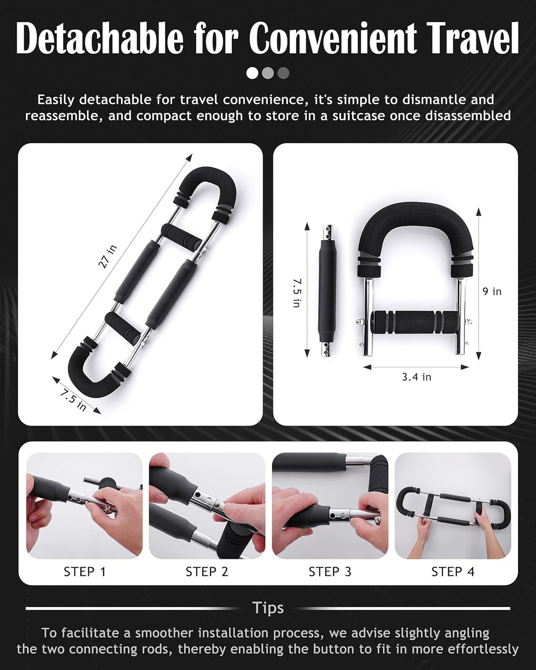 Adjustable Arm Exerciser Forearm Triceps Strength Training Bar