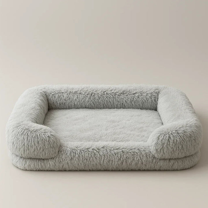 Plush Dog Bed with Raised Edges for Indoor Use