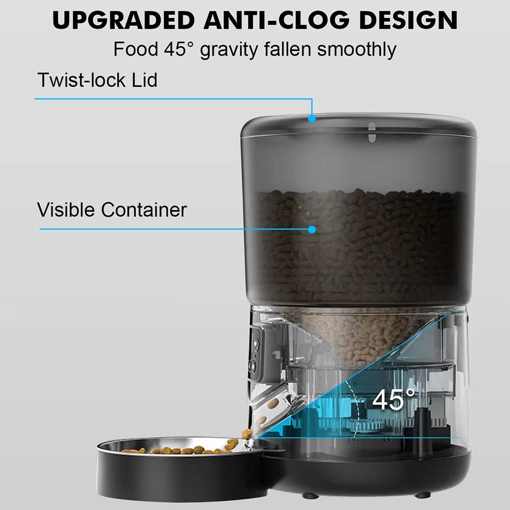 Automatic Pet Feeder Programmable Dispenser for Cats and Dogs