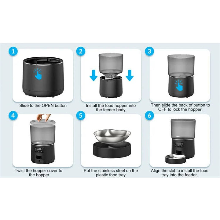 Automatic Pet Feeder Programmable Dispenser for Cats and Dogs