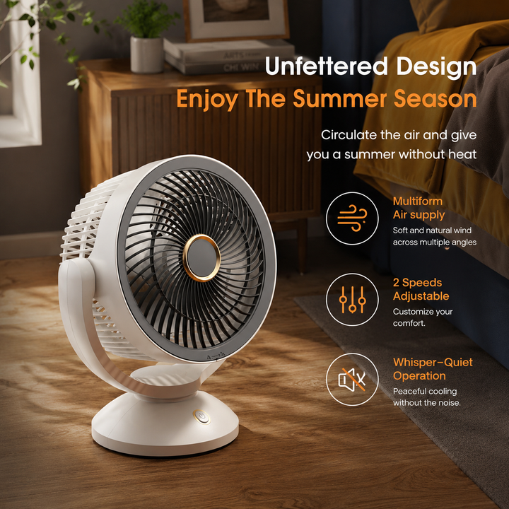 Rechargeable Portable Desk Fan USB Quiet Cooling Fan with Night Light