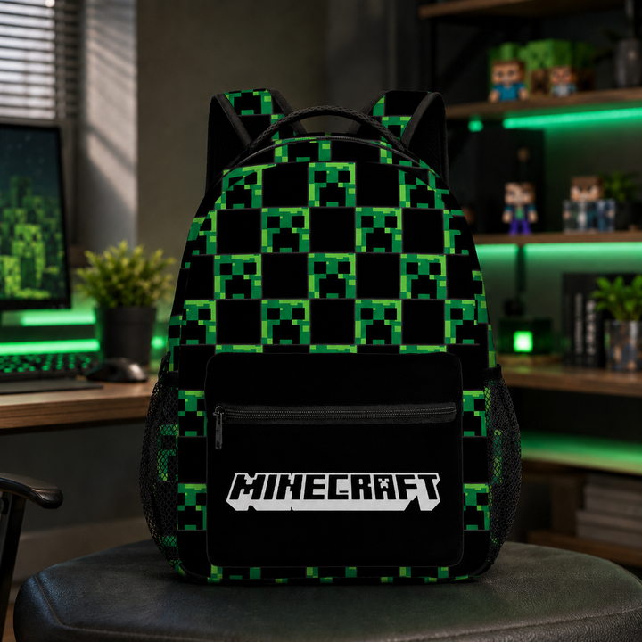 Minecraft Boys and Girls School Backpack, Double-Sided Print 20L Lightweight Bookbag