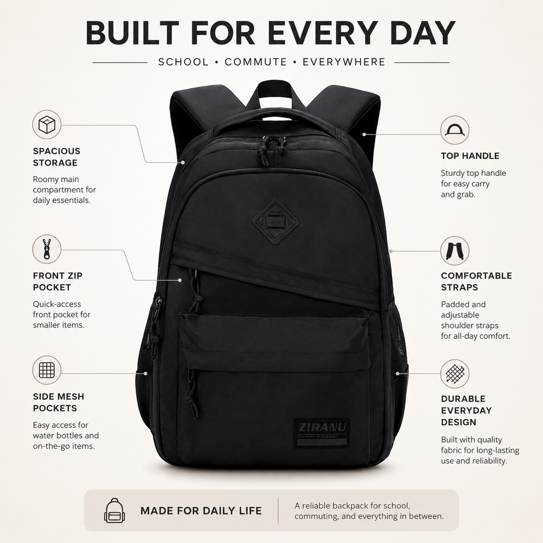 Boys Minimalist School Backpack, Large Capacity