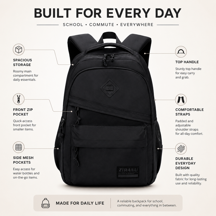 Boys Minimalist School Backpack, Large Capacity