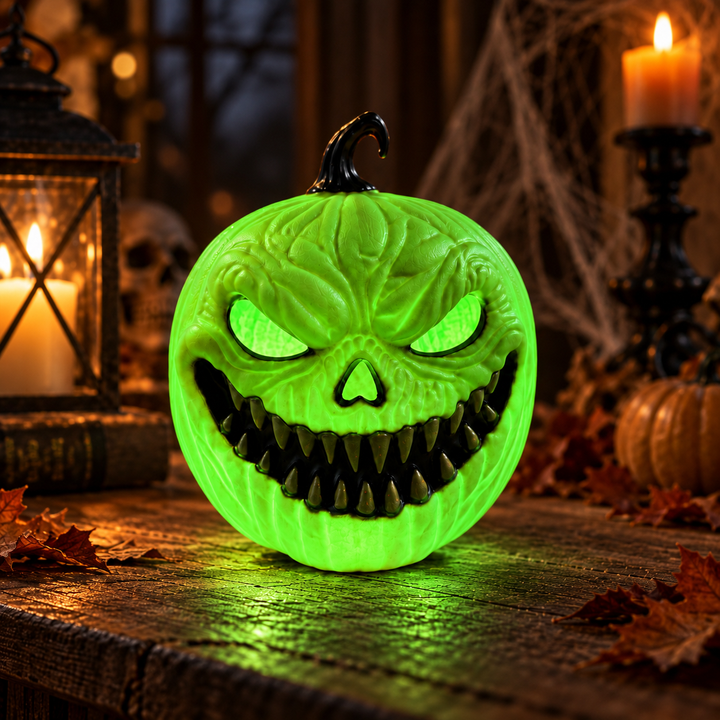 Scary Pumpkin Light Color Changing Jack O Lantern Halloween Decor