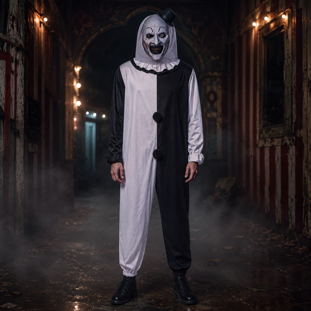 Art the Clown Costume Mask with Hat Halloween Horror Costume
