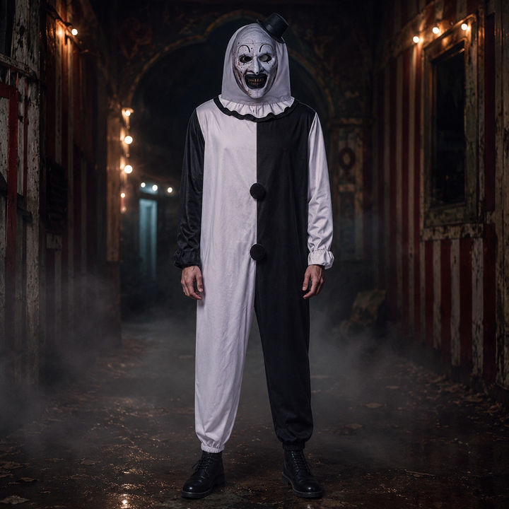Art the Clown Costume Mask with Hat Halloween Horror Costume