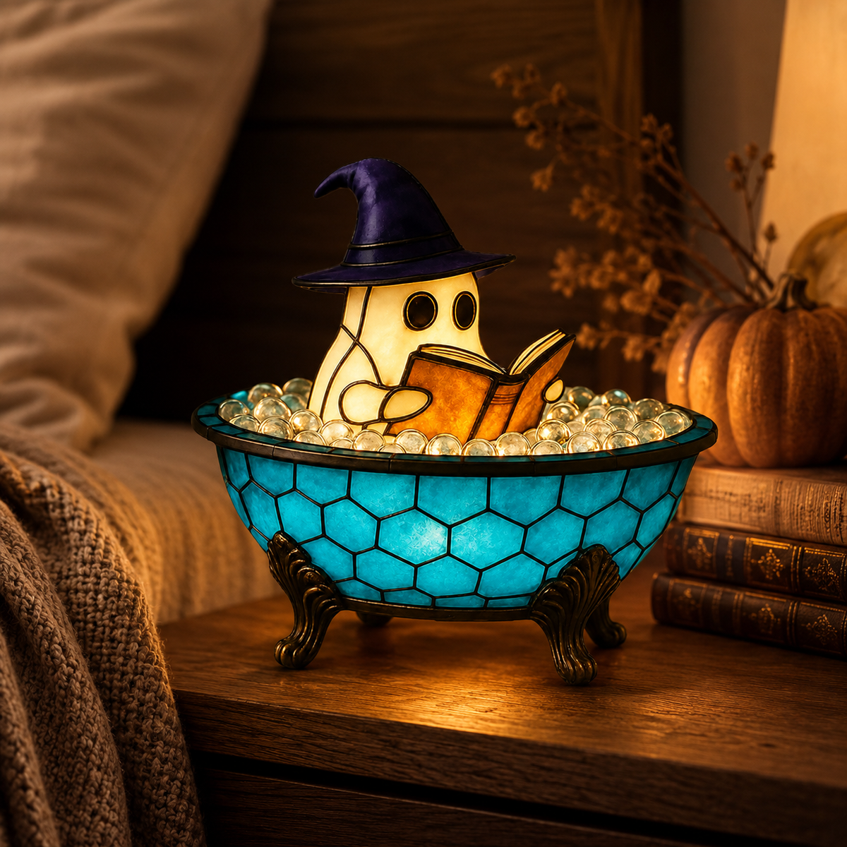 Ghost Bubble Bath LED Night Light Halloween Accent Lamp