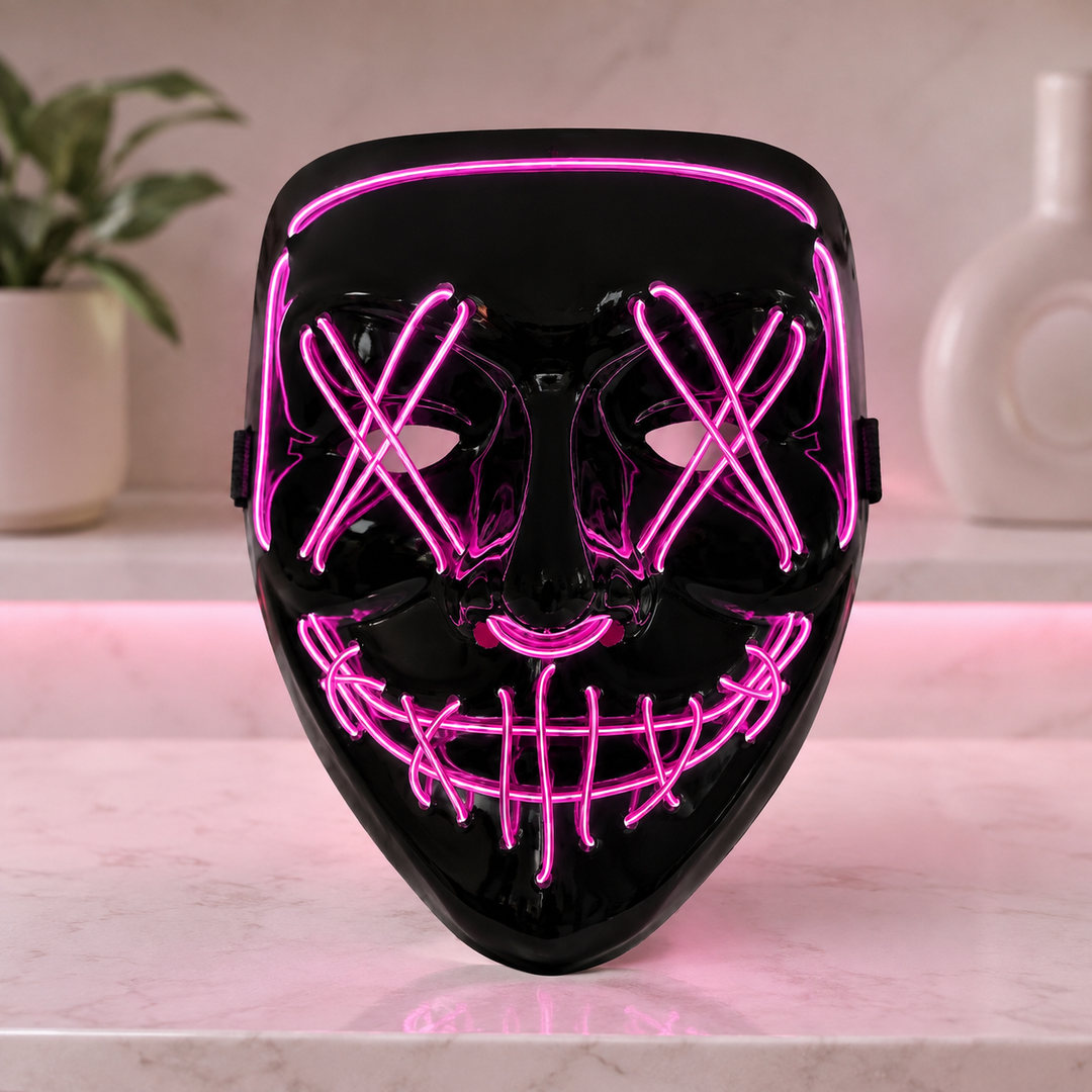 LED Purge-Style Glow Mask Light Up Halloween Costume Mask
