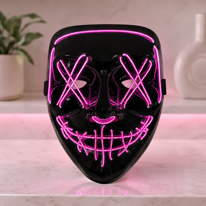 LED Purge-Style Glow Mask Light Up Halloween Costume Mask