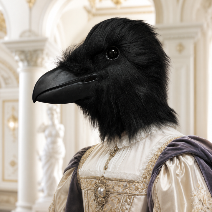 Black Raven Bird Latex Mask for Adult Halloween Costume