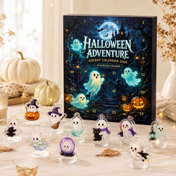 Halloween Ghost Advent Calendar with 24 Acrylic Charms