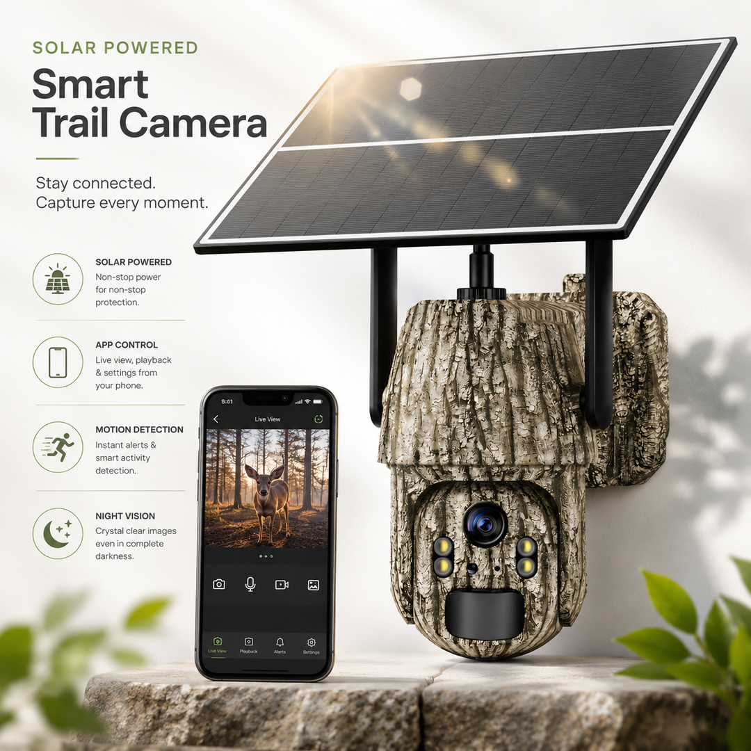 Solar Security Camera 4G LTE 360 Live View 2.5K Outdoor Wireless No WiFi