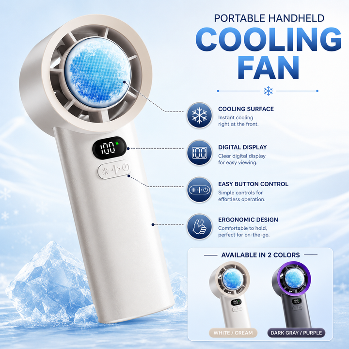 Portable Pocket Fan Mini Handheld USB Rechargeable Turbo Travel Cooling