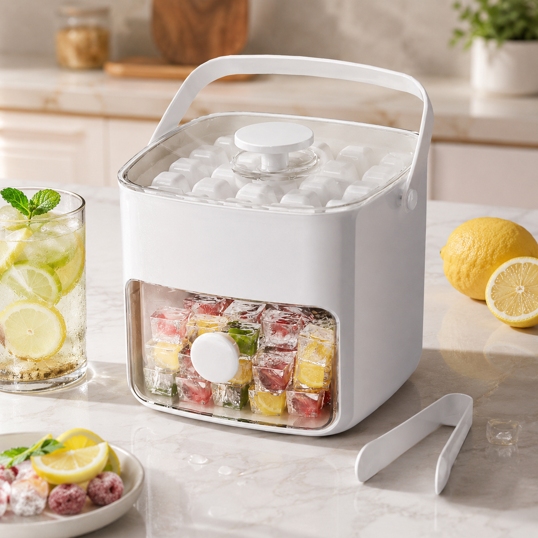 Press Type Ice Cube Mold Household Food Grade Ice Maker Tray Large Storage