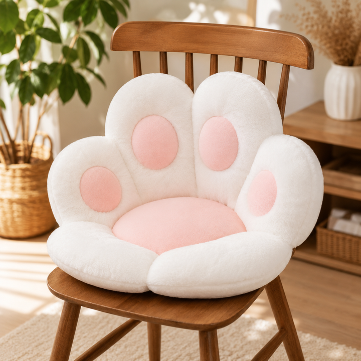 Kawaii Cat Paw Floor Cushion Soft Plush Butt Pad Home Decor