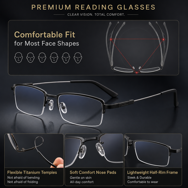 Progressive Optical Glasses with Blue Light Filter and Auto Vision Adjustment