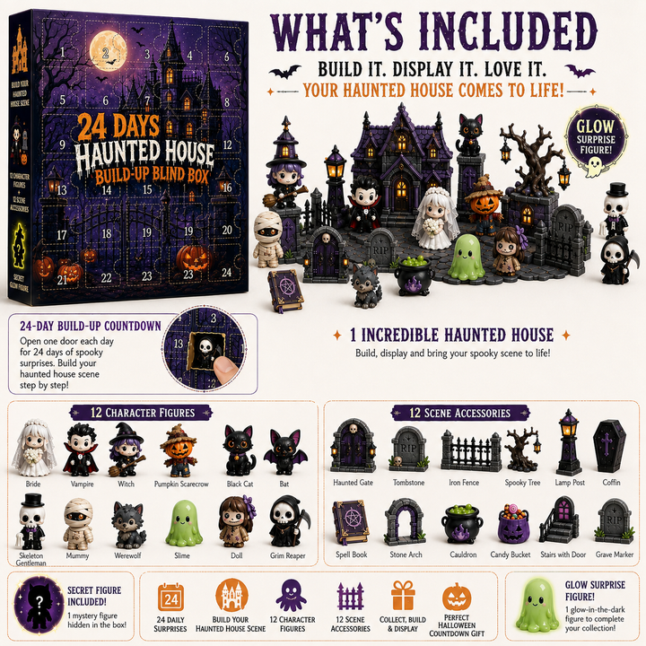 24-Day Haunted House Build-Up Halloween Advent  Calendar Blind Box