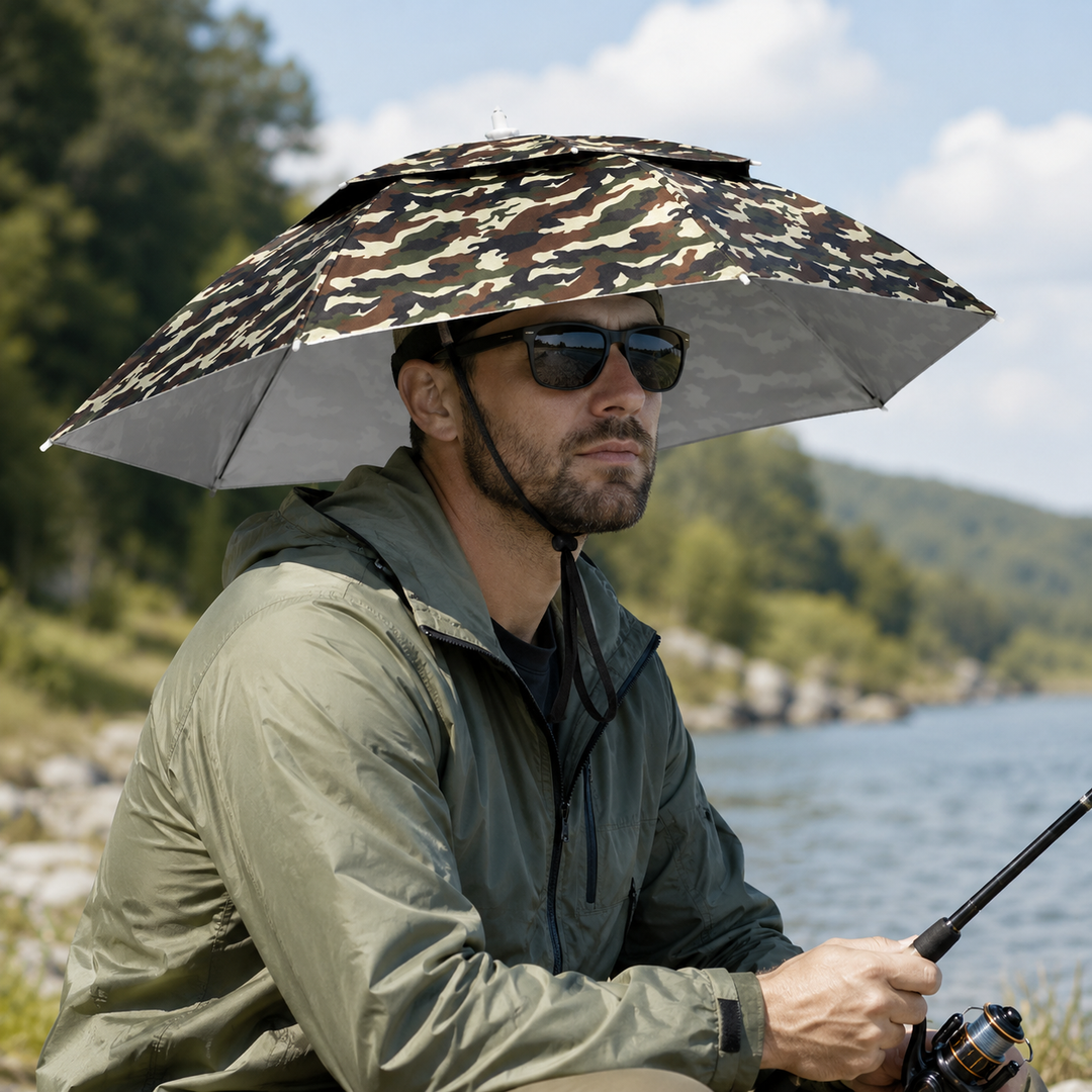 Fishing Head Umbrella Hat Rain-Proof Sunshade Cap Outdoor