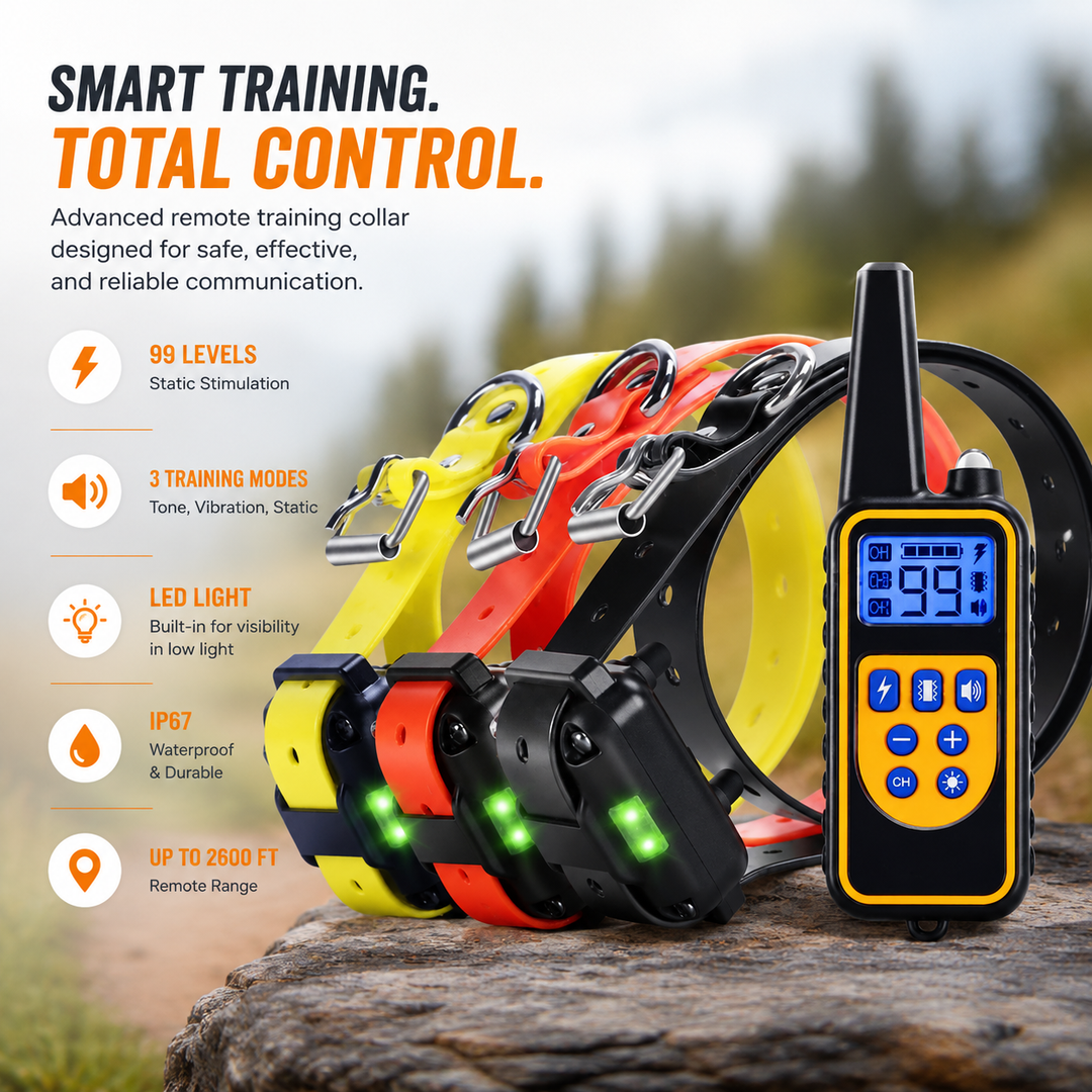 Dog Training Collar 3000FT Remote Rechargeable Waterproof for 1 2 or 3 Dogs