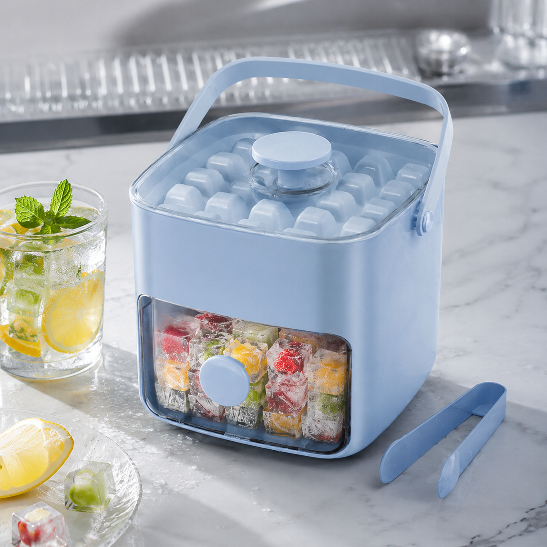 Press Type Ice Cube Mold Household Food Grade Ice Maker Tray Large Storage