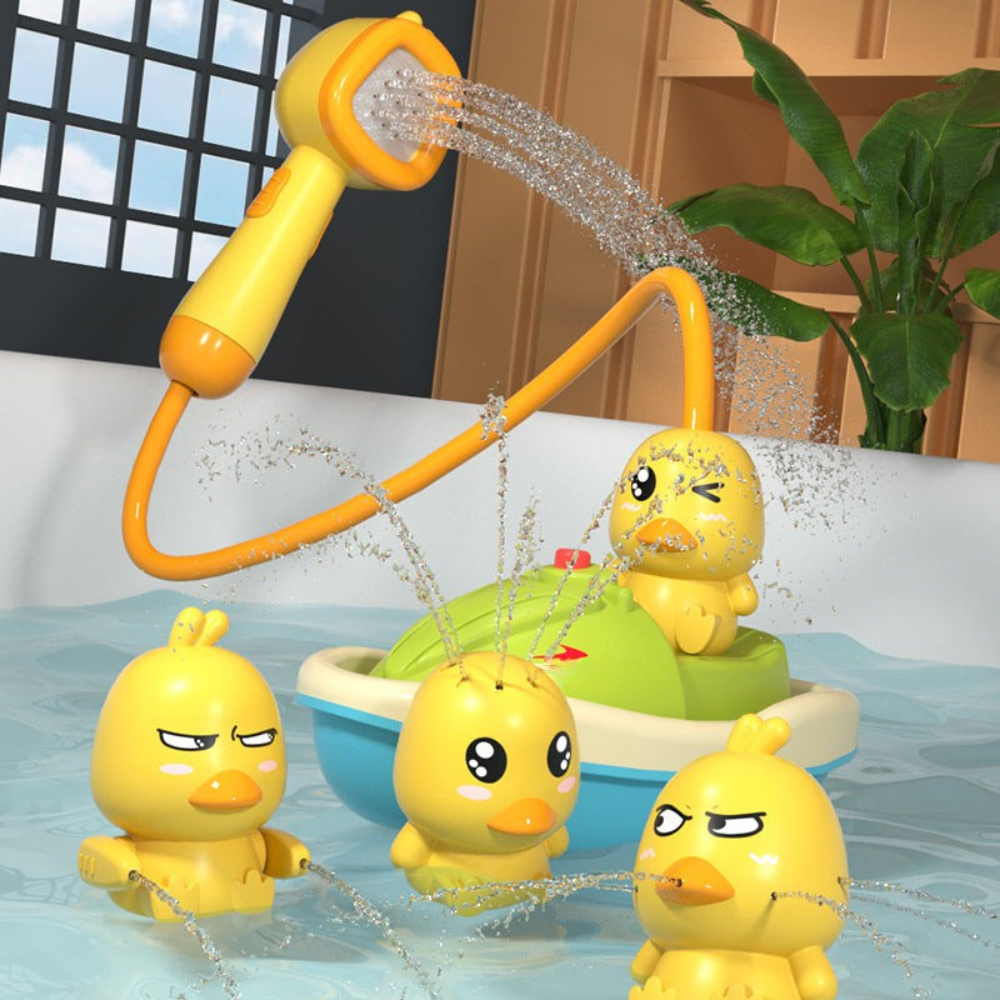 Bath Toy Set Floating Ducks Shower Spray Toys