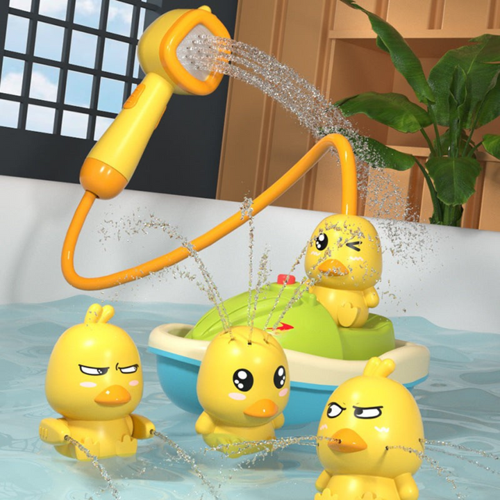 Bath Toy Set Floating Ducks Shower Spray Toys
