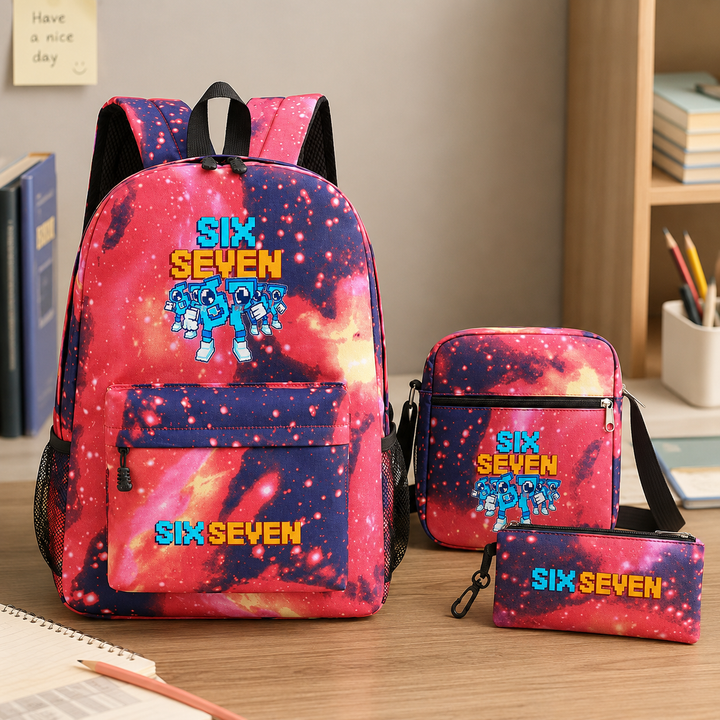67 Six Seven Backpack 3-Piece Set with Crossbody Bag and Pencil Case for School