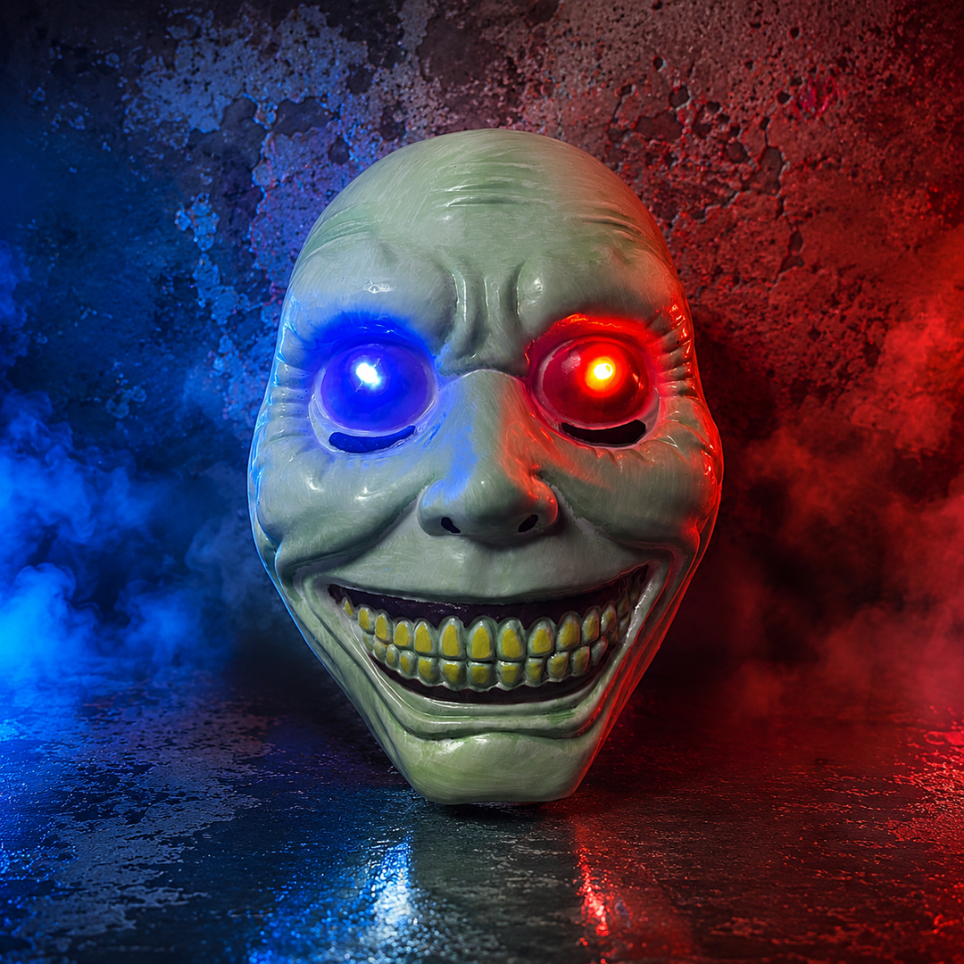 Glowing Skull Mask LED Eyes Halloween Costume Prop