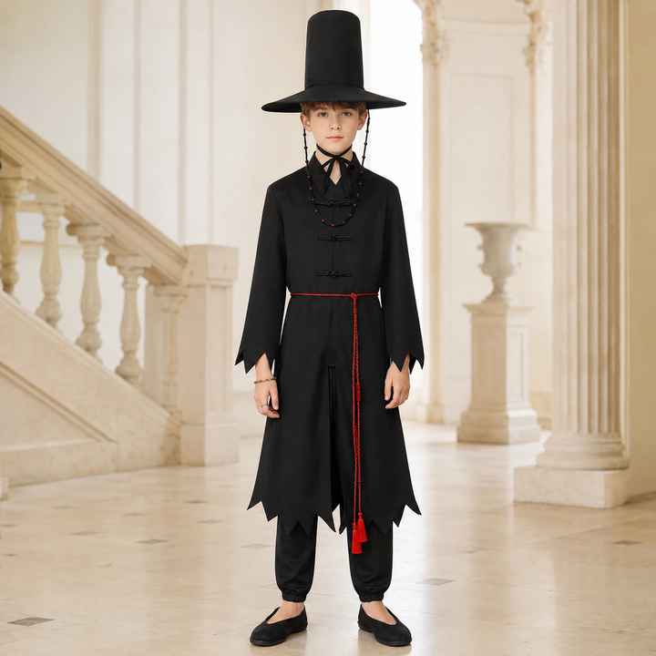 Jinu Demon Hunter Hanbok Cosplay Costume for Kids and Adult
