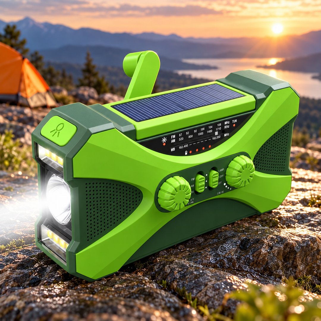 Wind Up Emergency Radio Heavy Duty 10000mAh NOAA Flood Light SOS