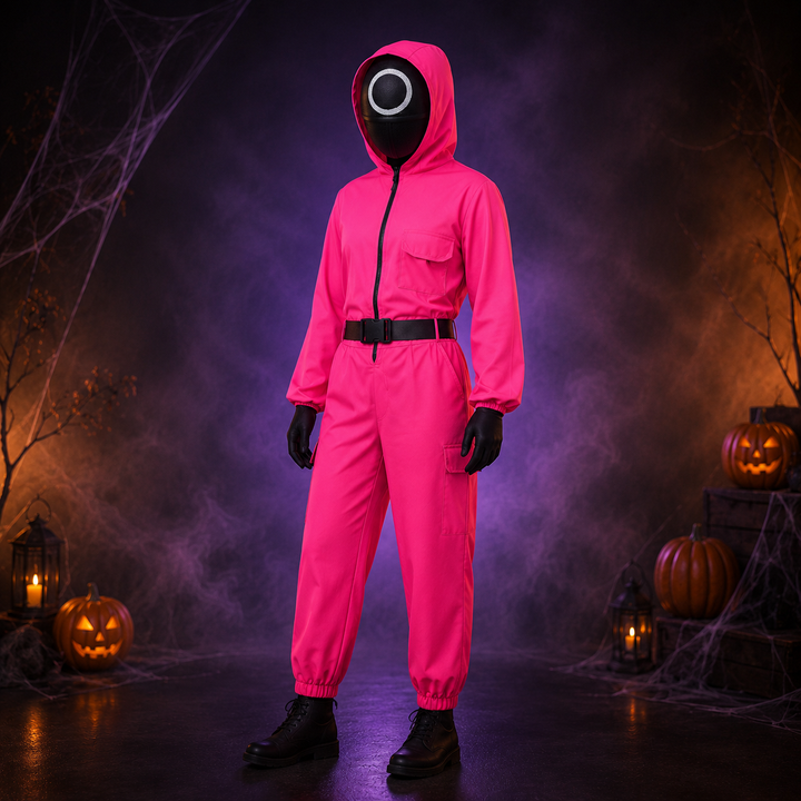 Rose Red Guard Jumpsuit Round Mask