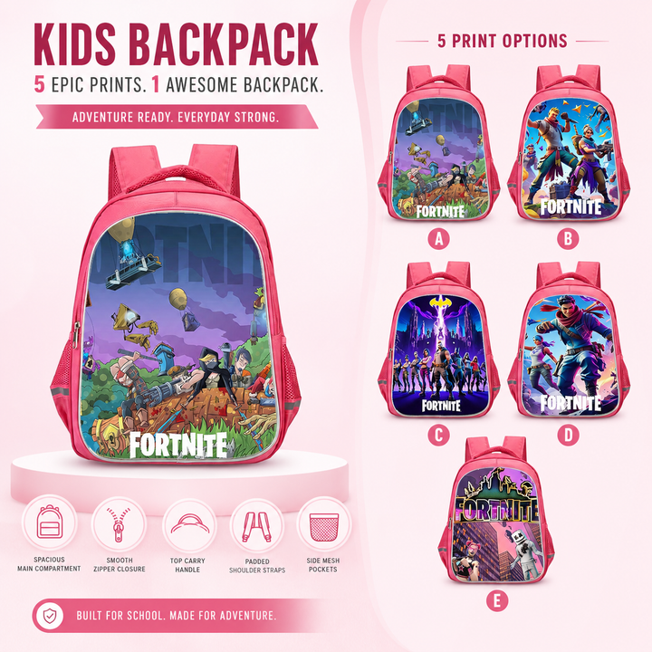 Gaming Character School Backpack 16 Inch Kids Boys Girls Cartoon Ages 5-8