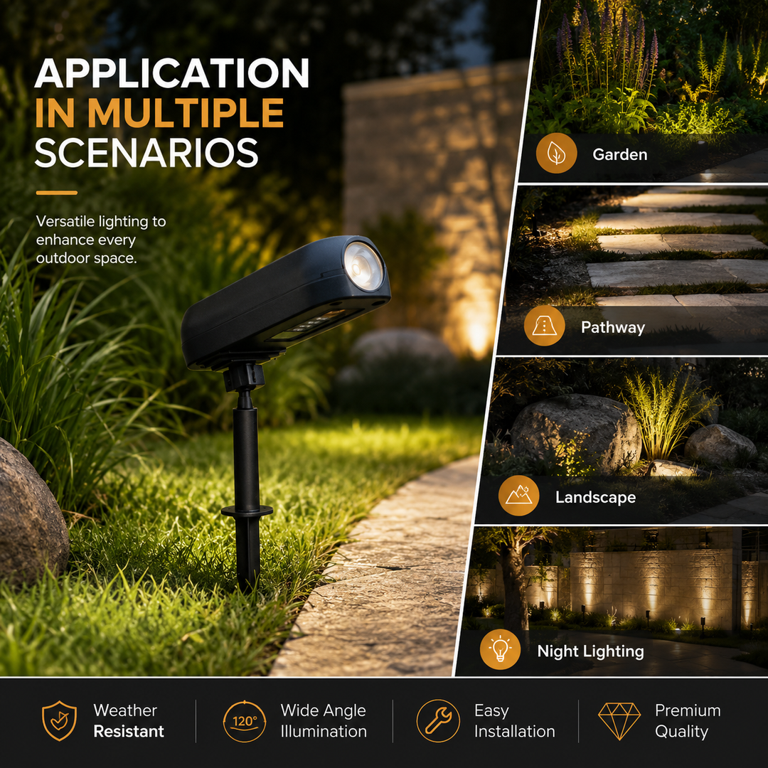 Solar Spotlights LED Outdoor Landscape Garden Path Waterproof 1-4 Pack