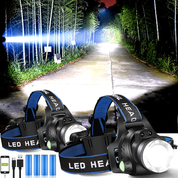 Rechargeable LED Headlamp with Rechargeable Batteries