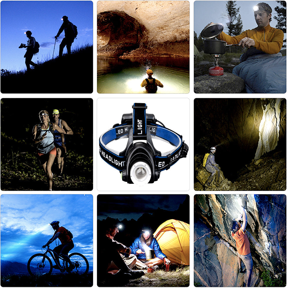 Rechargeable LED Headlamp with Rechargeable Batteries
