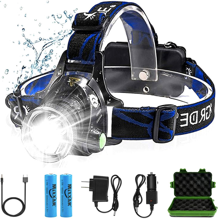 Rechargeable LED Headlamp with Rechargeable Batteries