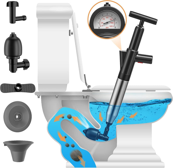 High Pressure Stainless Steel Toilet Plunger Unclogger