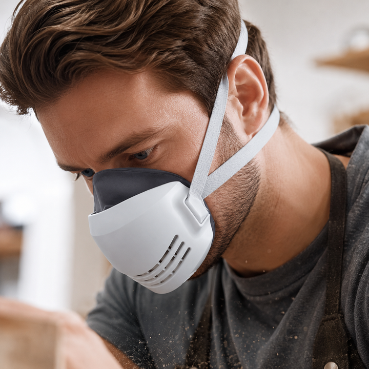 Half-Face Respirator Mask Reusable Dust Mask with Filters for Construction Safety