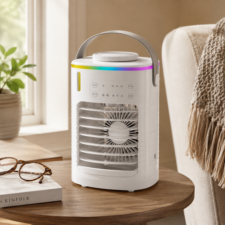 3-in-1 Fan Air Conditioner Humidifier Mini Cooler LED Office Home Desk