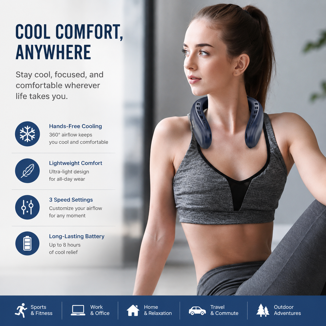 Bladeless Neck Fan Semiconductor Cooling Wearable Hands-Free Personal Fan