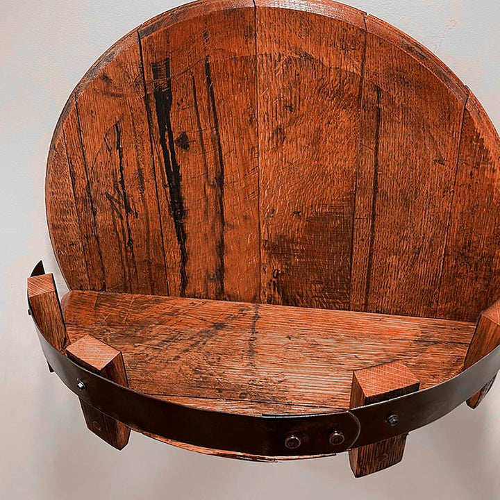 Bourbon Whiskey Barrel Wall Shelf