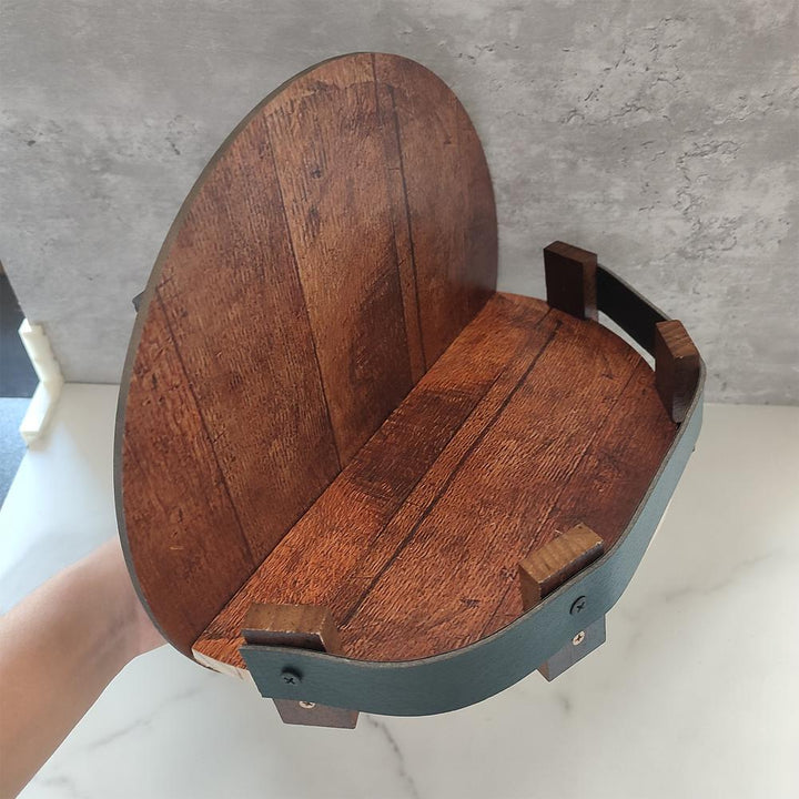 Bourbon Whiskey Barrel Wall Shelf