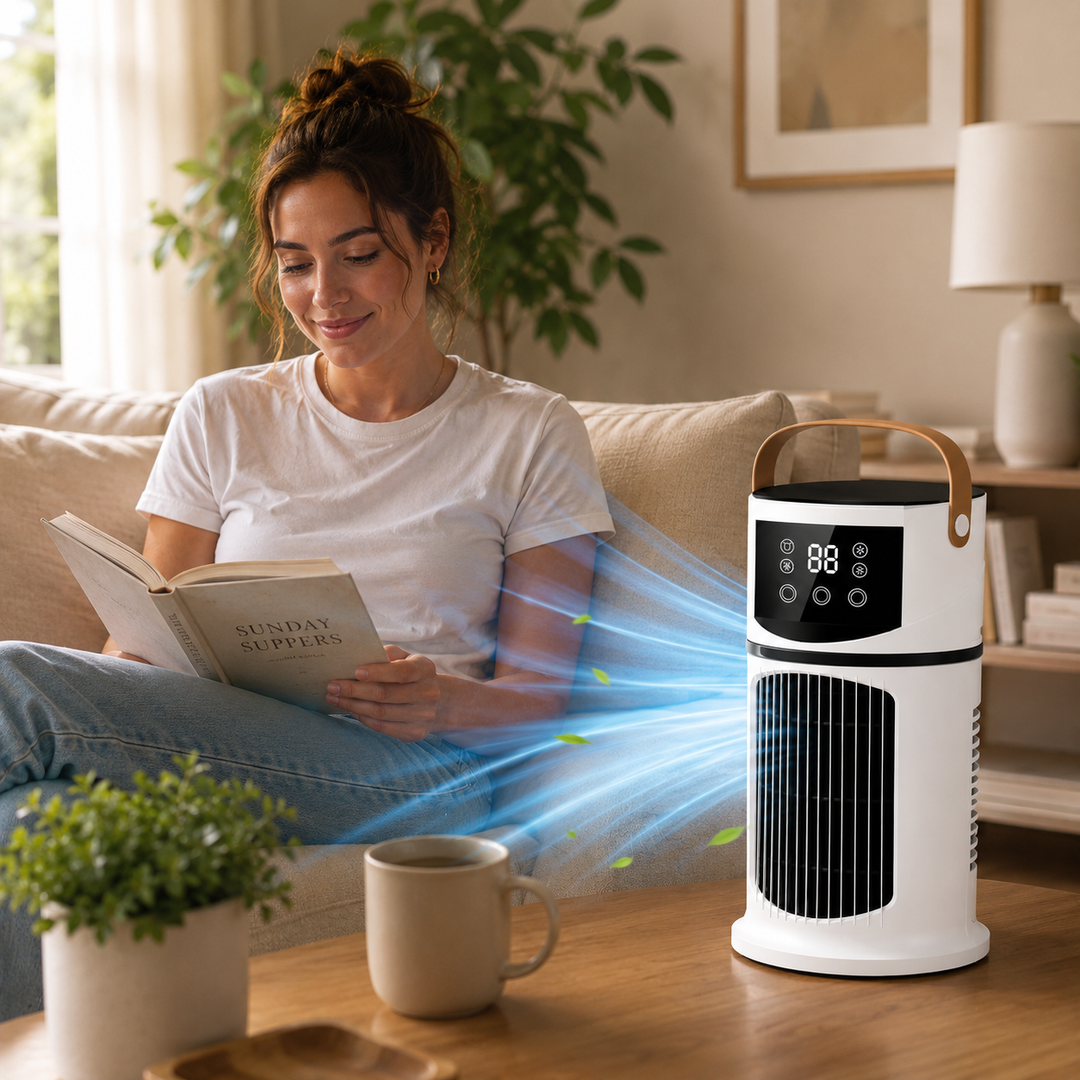 Portable Air Conditioner Desk Fan Spray Humidifier Timer Quiet Air Cooling