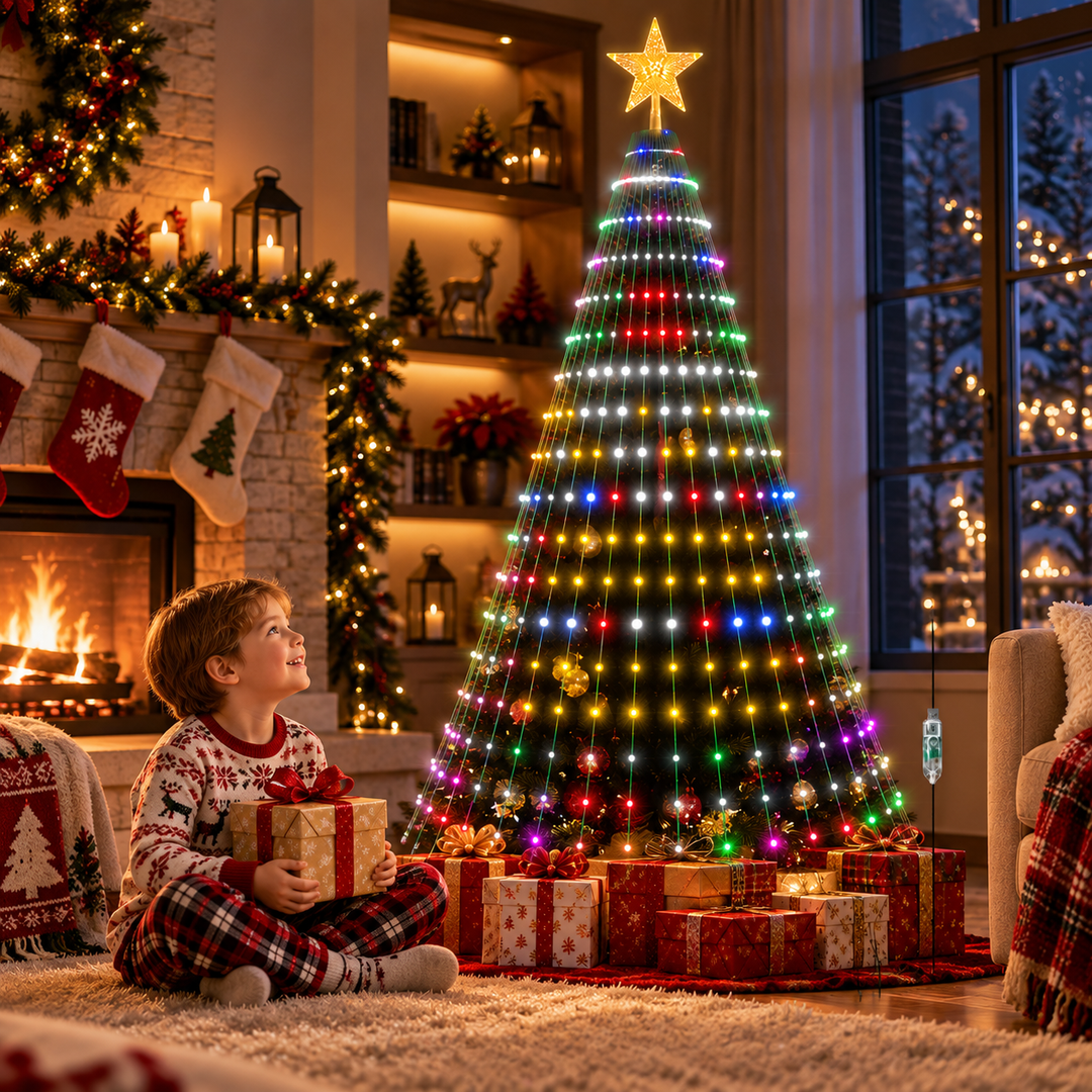 Smart Christmas Tree Lights with Star Topper App Remote LED Strands